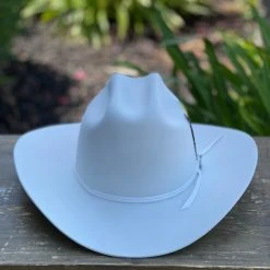 Men Stetson 6x Spartan Premium White Diamante Negro Cowboy Felt Hat Sinaloa (Copa Chica Falda/Brim 3.5")
