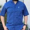 Guadalajara Western Wear Ariat Berkeley Blue Depths Classic Fit Short Sleeve Shirt