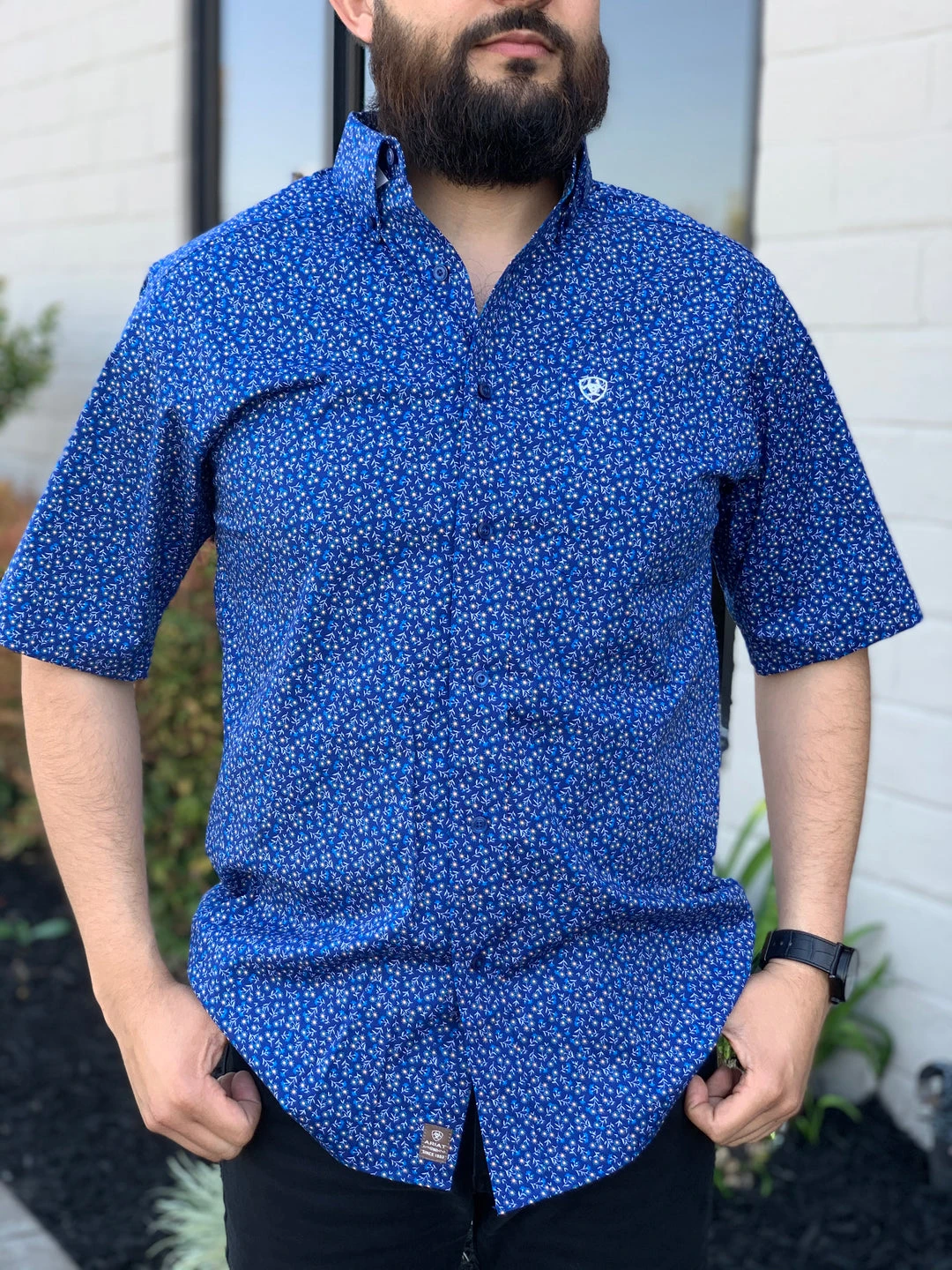 Guadalajara Western Wear Ariat Berkeley Blue Depths Classic Fit Short Sleeve Shirt 3 Guadalajara Western Wear Ariat Berkeley Blue Depths Classic Fit Short Sleeve Shirt