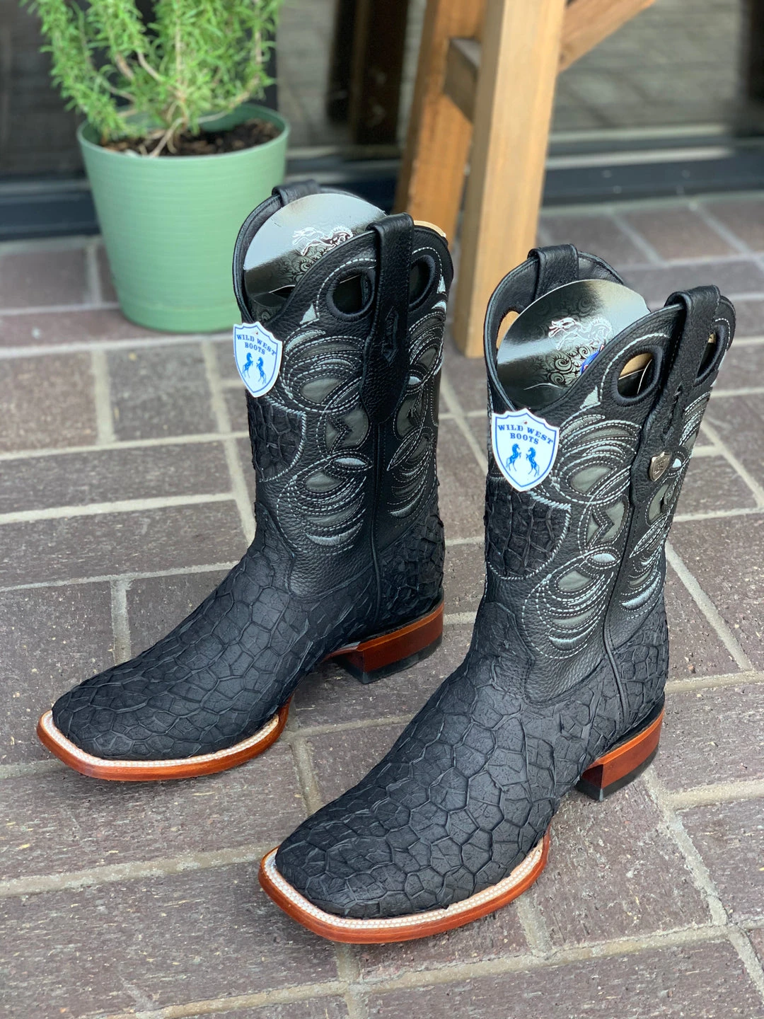 Guadalajara Western Wear Wild West Black Menudo Wide Square Toe Cowboy Boots 3 Guadalajara Western Wear Wild West Black Menudo Wide Square Toe Cowboy Boots