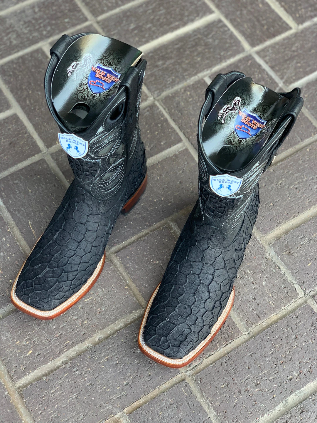 Guadalajara Western Wear Wild West Black Menudo Wide Square Toe Cowboy Boots 4 Guadalajara Western Wear Wild West Black Menudo Wide Square Toe Cowboy Boots