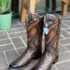 Guadalajara Western Wear Men Wild West Faded Brown Ostrich European Square Toe Cowboy Boots