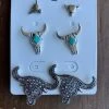 Guadalajara Western Wear Silver/ Blue Longhorn Cactus Set