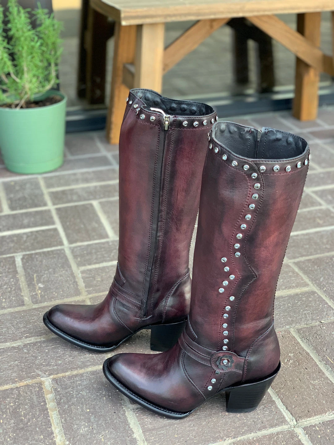 Guadalajara Western Wear Los Altos Burgundy Round Toe Tall Women Western Boot 4 Guadalajara Western Wear Los Altos Burgundy Round Toe Tall Women Western Boot