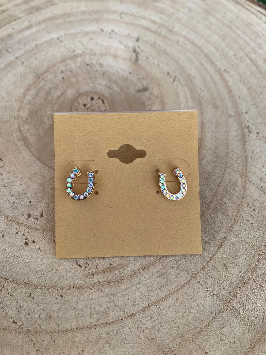 Guadalajara Western Wear Women Rainbow Horse Shoe Stud 3 Guadalajara Western Wear Women Rainbow Horse Shoe Stud