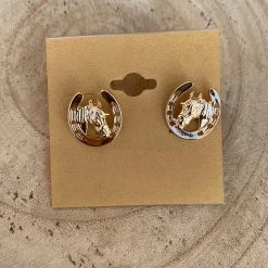 Guadalajara Western Wear Women Gold Horse Stud