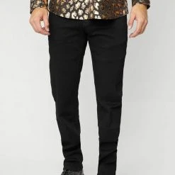 Guadalajara Western Wear Platini Men's Jet Black Slim Boot Cut Jeans - BCJ7843