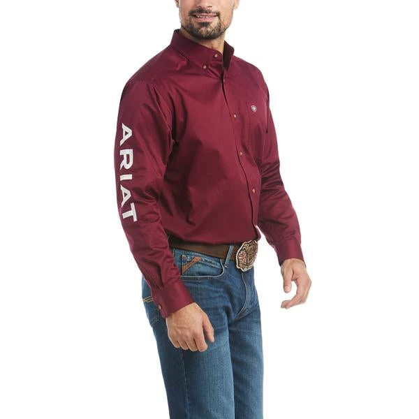 Guadalajara Western Wear Ariat Burgundy Team Logo Sleeve Shirt 3 Guadalajara Western Wear Ariat Burgundy Team Logo Sleeve Shirt