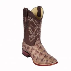 Guadalajara Western Wear Los Altos Mink Matte Piraruccu Wide Square Toe Cowboy Boots