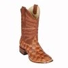 Guadalajara Western Wear Los Altos Cognac Matte Piraruccu Wide Square Toe Cowboy Boots Men