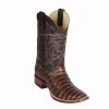 Guadalajara Western Wear Men Los Altos Porto Brown Caiman Belly Wide Square Toe Cowboy Boots