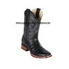 Guadalajara Western Wear Los Altos Black Pieced Vamp Caiman Belly Wide Square Toe Cowboy Boots 1 Guadalajara Western Wear Los Altos Black Pieced Vamp Caiman Belly Wide Square Toe Cowboy Boots