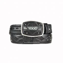 Guadalajara Western Wear Men King Exotic Black Stingray Modern Western Leather Belt