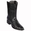 Guadalajara Western Wear Los Altos Black Caiman Belly Roper Cowboy Boots Men