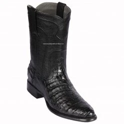 Guadalajara Western Wear Los Altos Black Caiman Belly Roper Cowboy Boots Men