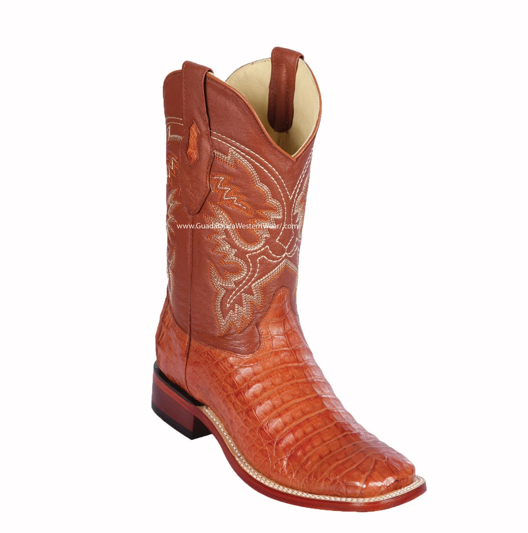 Guadalajara Western Wear Los Altos Cognac Caiman Belly Wide Square Toe Cowboy Boots Men 3 Guadalajara Western Wear Los Altos Cognac Caiman Belly Wide Square Toe Cowboy Boots Men