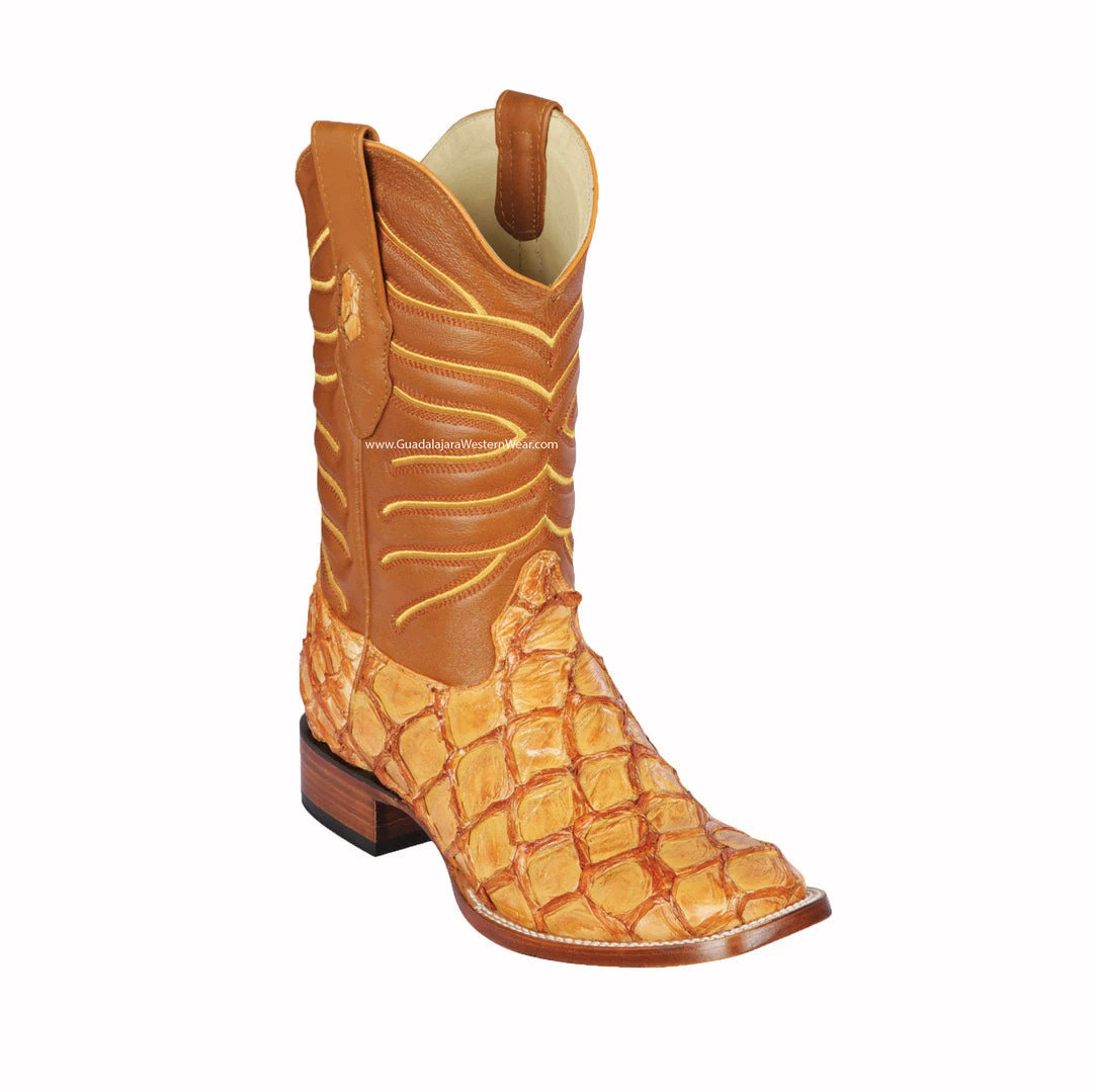 Guadalajara Western Wear Men Los Altos Glossy Buttercup Piraruccu Wide Square Toe Cowboy Boots 3 Guadalajara Western Wear Men Los Altos Glossy Buttercup Piraruccu Wide Square Toe Cowboy Boots