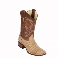 Guadalajara Western Wear Los Altos Honey Caiman Belly Wide Square Toe Cowboy Boots