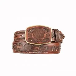 Guadalajara Western Wear King Exotic Brown Elephant Modern Western Leather Belt