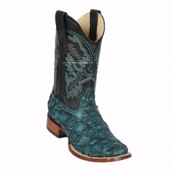 Guadalajara Western Wear Men Los Altos Rustic Turquoise Piraruccu Wide Square Toe Cowboy Boots