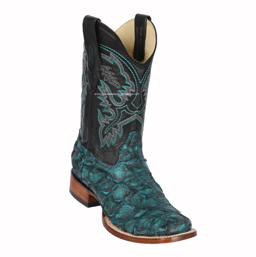 Guadalajara Western Wear Men Los Altos Rustic Turquoise Piraruccu Wide Square Toe Cowboy Boots 3 Guadalajara Western Wear Men Los Altos Rustic Turquoise Piraruccu Wide Square Toe Cowboy Boots