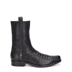 Guadalajara Western Wear Men Cuadra Botin De Caiman - Black