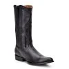 Guadalajara Western Wear Men Cuadra Semi Oval Bota De Venado - Black