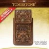 Guadalajara Western Wear Tombstone Leather Tooled Floral Cell Phone Case
