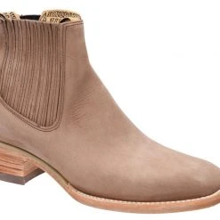 Guadalajara Western Wear Men White Diamond Piel Napa Botin Rodeo Charro Square Toe - Nogal