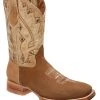 Guadalajara Western Wear White Diamond Suede Square Toe Men's Boots - Sand
