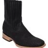 Guadalajara Western Wear White Diamond Men's Bull Shoulder Black Dubai Ankle Boot