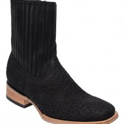 Guadalajara Western Wear White Diamond Men's Bull Shoulder Black Dubai Ankle Boot