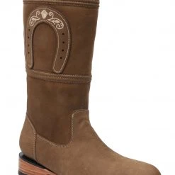 Guadalajara Western Wear White Diamond Escaramuza Nobuck Tobacco Women Boot