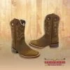 Women Reywelt Crazy Horse Square Toe Short Cowgirl Boots