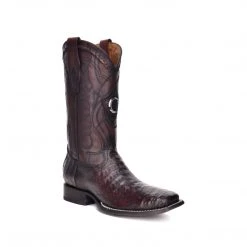 Guadalajara Western Wear Cuadra Black Cherry Caiman Belly Wide Square Toe Cowboy Boot Men