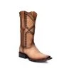 Guadalajara Western Wear Cuadra Men's Square Toe Ostrich Belly Flame Orix Cowboy Boot