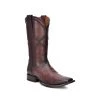 Guadalajara Western Wear Cuadra Men's Square Toe Ostrich Belly Flame Chocolate Cowboy Boot