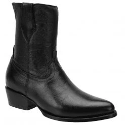 Guadalajara Western Wear White Diamond Deer Imitation Black Men's J Toe Ankle Boot