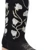 Guadalajara Western Wear White Diamond Black/White Floral Square Toe Women Boot