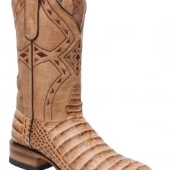 Guadalajara Western Wear White Diamond Caiman Belly Print Square Toe Men's Boots - Orix