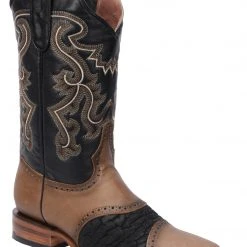 Guadalajara Western Wear White Diamond Bull Shoulder Square Toe Men's Boots - Black