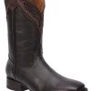 Guadalajara Western Wear White Diamond Deer Imitation Wide Square Toe Men's Boots - Brown