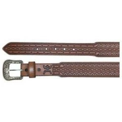 Guadalajara Western Wear Hooey Pecan Tooled Brown Belt