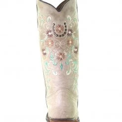 Guadalajara Western Wear Circle G By Corral Women's Sand & Flower Embroidery Snip Toe Boot