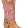 Guadalajara Western Wear White Diamond Pink/Honey Floral Round Toe Women Boot