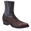 Guadalajara Western Wear White Diamond Python Brown Men's J Toe Ankle Boot
