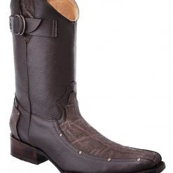 Guadalajara Western Wear White Diamond Men's Elephant Print Dark Brown Versace Toe Ankle Boot