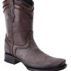 Guadalajara Western Wear White Diamond Men's Lizard Print Dark Brown Dubai Ankle Boot