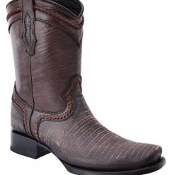 Guadalajara Western Wear White Diamond Men's Lizard Print Dark Brown Dubai Ankle Boot