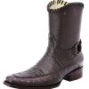 Guadalajara Western Wear White Diamond Men's Caiman Belly Dark Brown Dubai Ankle Boot
